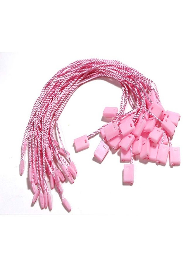 Cenme 1000 PCS Hang Tag String Snap Lock Pin Loop Tie Fasteners,Polyester String Pink Hanging String Pink String Hang Tag String Fastener Hook Ties Easy and Fast to Attach - Image 1