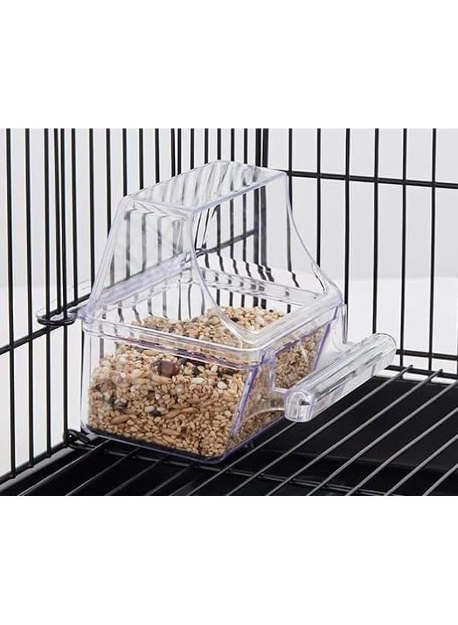 Mcage Lot of 4 Clear Transparent Bird Birds Feeding & Watering Feeder Cups - Image 5