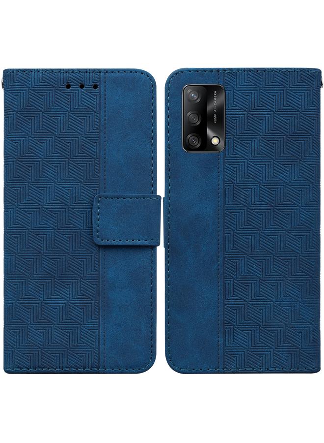 S-TOP Case For OPPO A74 4G / F19 4G Geometric Embossed Leather Phone Case - Image 1