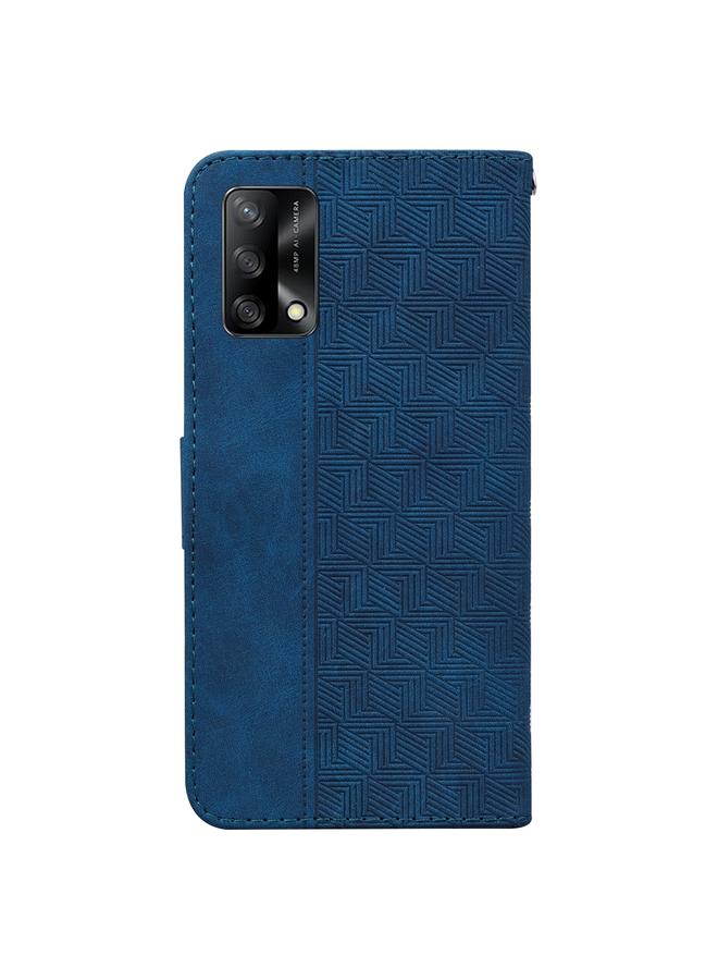 S-TOP Case For OPPO A74 4G / F19 4G Geometric Embossed Leather Phone Case - Image 3