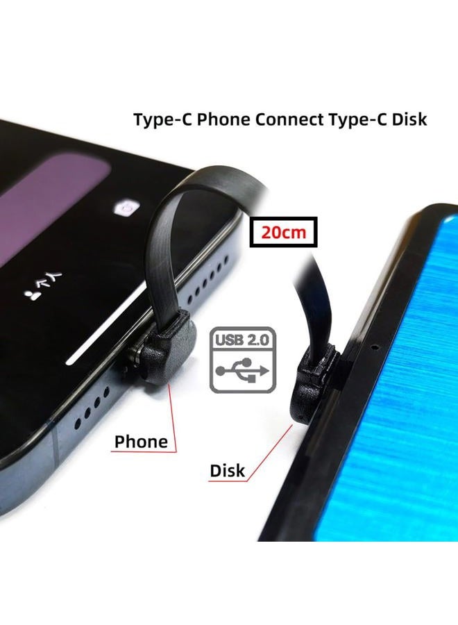 Chenyang USB C Short Flat Cable USB 2.0 Type C Dual 90 Degree Angled PD 65W Fast Charge Data Extension Cable 200MM - Image 4