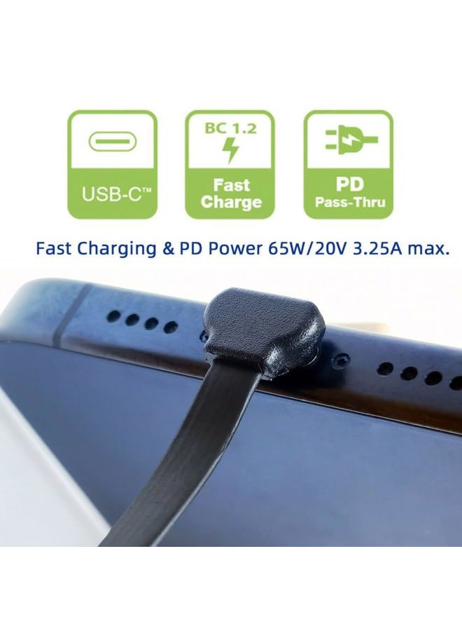 Chenyang USB C Short Flat Cable USB 2.0 Type C Dual 90 Degree Angled PD 65W Fast Charge Data Extension Cable 200MM - Image 2