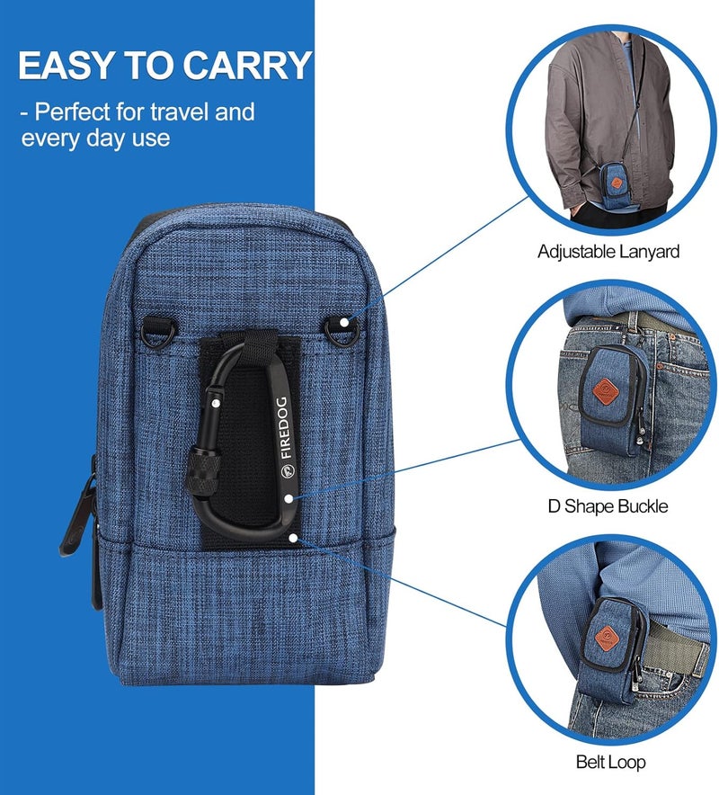 FIREDOG Smell Proof Bag, Odor Proof Pouch Mini Crossbody Bags for Travel Storage(Bright Blue) - Image 3
