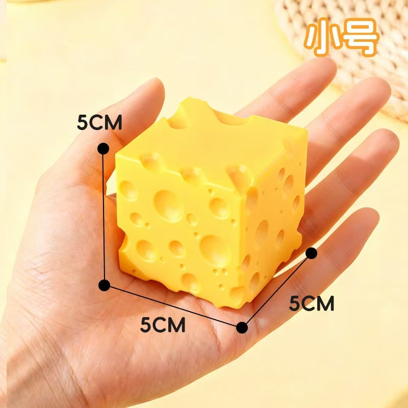 Hot New Fluffy Cheese Cubes - Yellow, Malleable Stress Relief Toy with Squeezing  Function