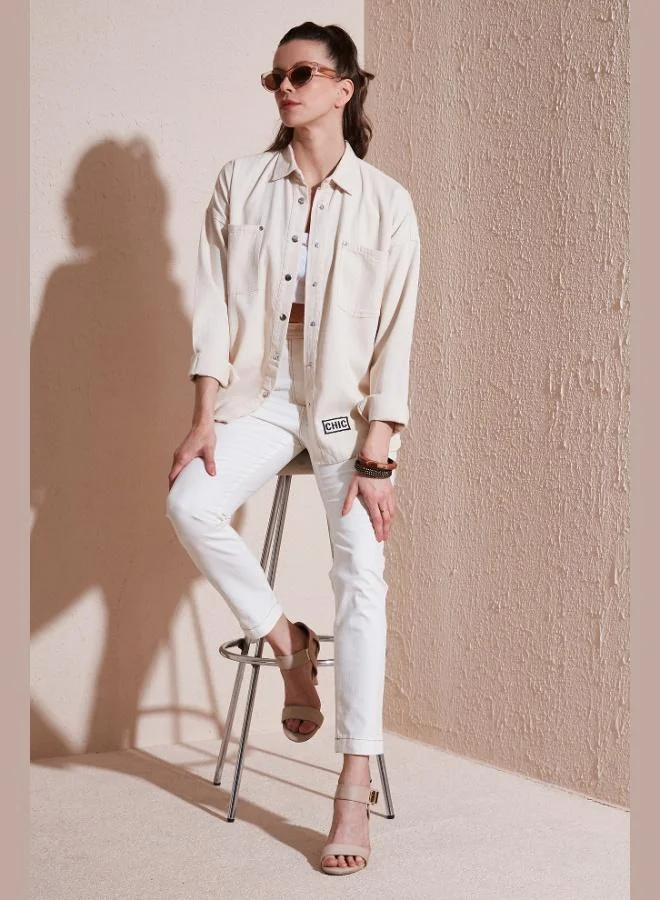 Lela Lela Cotton Relaxed Fit Double Pocket Shirt Women's SHIRT 673GY4006