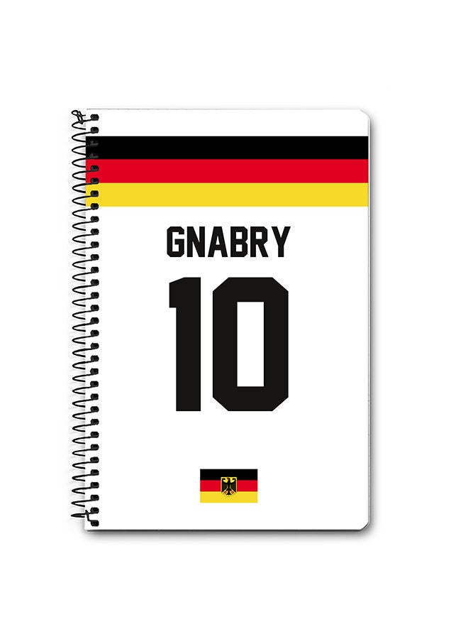 Stylizedd Designer A5 Spiral Notebook Memo Notepad Journal - Football Team - Germany Player Name - Gnabry - Image 1