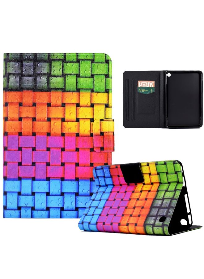 HuHa Case Cover For Amazon Kindle Fire 7 2022 Coloured Drawing Smart Leather Tablet Case Braided Belt 
