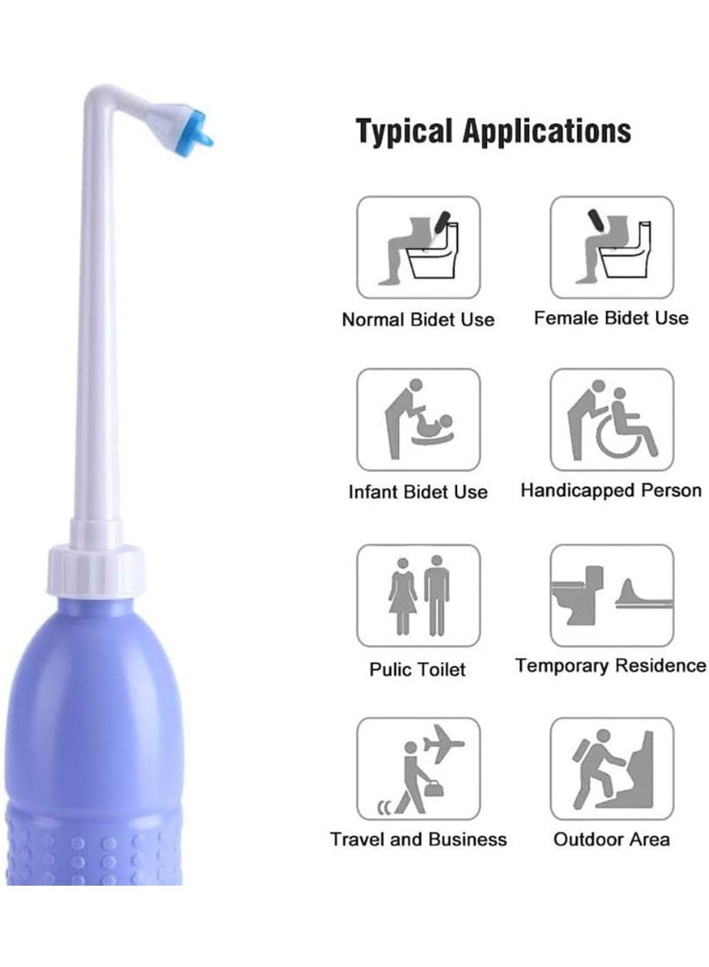 SKY-TOUCH Large Portable Shattaf Bidet Bottle and Traveling Bidet for Personal Cleansing Use  Include Extended Nozzle  Personal Hygiene Care Toilet Bidet Spray 650ml Purple - Image 3