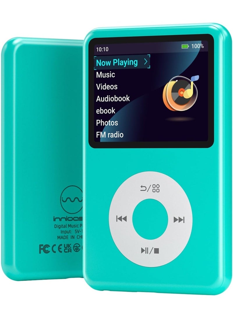 innioasis مشغل MP3 محمول (طراز Y1) بسعة 64 جيجابايت وتقنية بلوتوث؛ يدعم قوائم التشغيل والكتب الصوتية ومقاطع الفيديو، ويُعد جهازاً رائعاً للأطفال. - Image 1