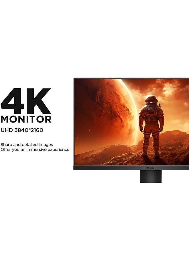 KOORUI - 27 inch 4K Monitor UHD Gaming Monitor, IPS with VESA, AdaptiveSync, HDR10, 90% DCI-P3, HDMI, DisplayPort Computer Monitor, Black, N07 - Image 1