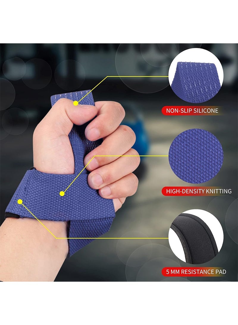 إس كي دي كي أشرطة رفع معصم صلبة من القطن، أشرطة رفع معصم مبطنة بالنيوبرين، حزام معصم مبطن للصالة الرياضية لتدريب القوة ورفع الأثقال وكمال الأجسام - Image 2