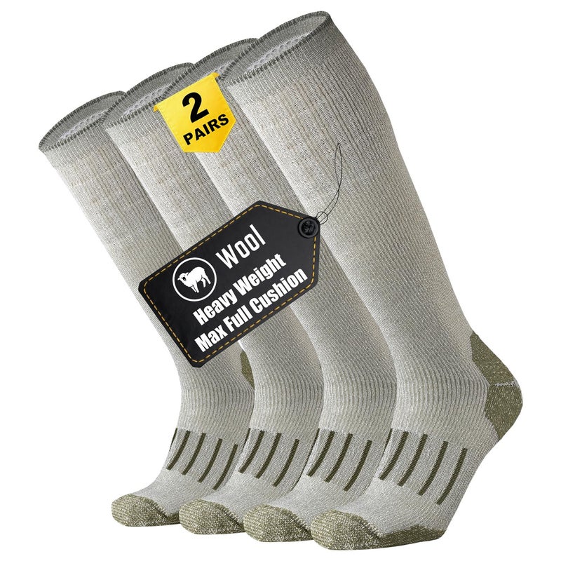 ONKE Max Full Cushion Knee High Socks for Men Steel Toe Work Boot Over the Calf OTC Moisture Wicking Thermal Hiking Hunting(Green L) - Image 1