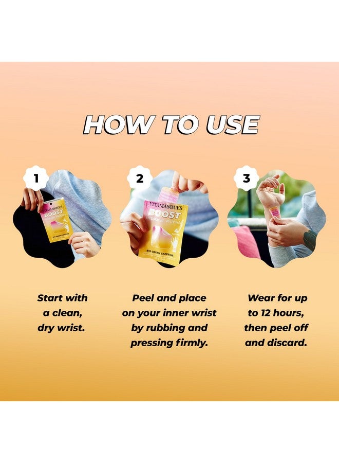 Vitamasques Energy Patches, Boostme Wellness Hydrogel Patch (3-Pack) - B12 Vitamin Patches For Women & Men, Focus Patches For Adults - Cruelty-Free, Gluten-Free, & Filler-Free Caffeine Patches - Image 4