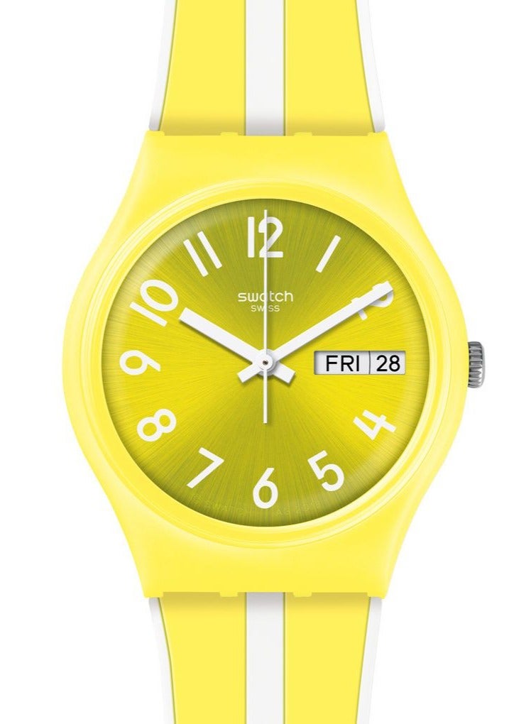 Swatch Unisex Lemoncello Quartz Movement Water Resistant Wrist Watch - 34 Mm - Image 1