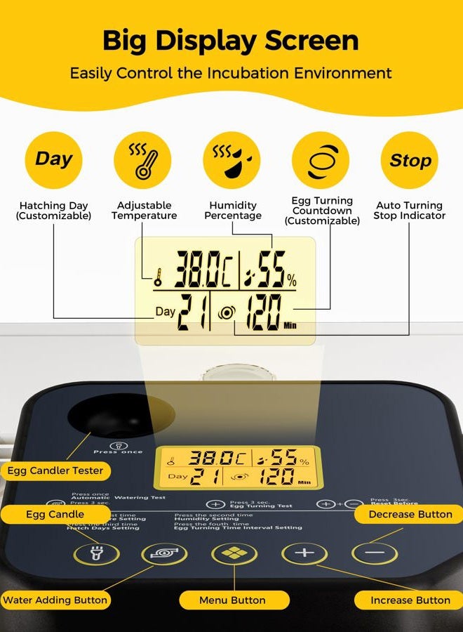 Besly 48 Egg Incubator for Hatching with Automatic Egg Turning and Humidity Control, Egg Candler, Poultry Egg Incubator for Chicken, Ducks, Goose, Pigeon, Quail, ideal for Farm, Classroom, Home - Image 2