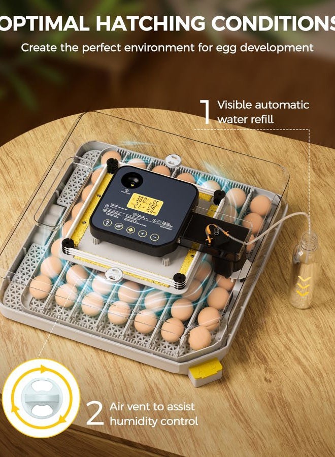 Besly 48 Egg Incubator for Hatching with Automatic Egg Turning and Humidity Control, Egg Candler, Poultry Egg Incubator for Chicken, Ducks, Goose, Pigeon, Quail, ideal for Farm, Classroom, Home - Image 5