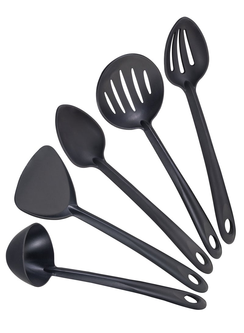 Metaltex Rapid Cooking Kitchen Utensils Set of 5 pcs, Turner, Spoon, Slotted Spoon, Skimmer