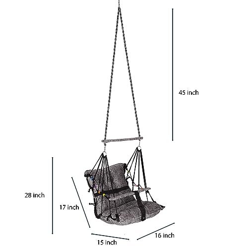 Sprointal Swing for Kids, Baby Swing Chair Cotton Children Folding and Washable 1-5 Years Swing with Safety Belt,Home and Garden Jhula for Babies |Swing for Kids|Hanging Cradle (Grey) - Image 5