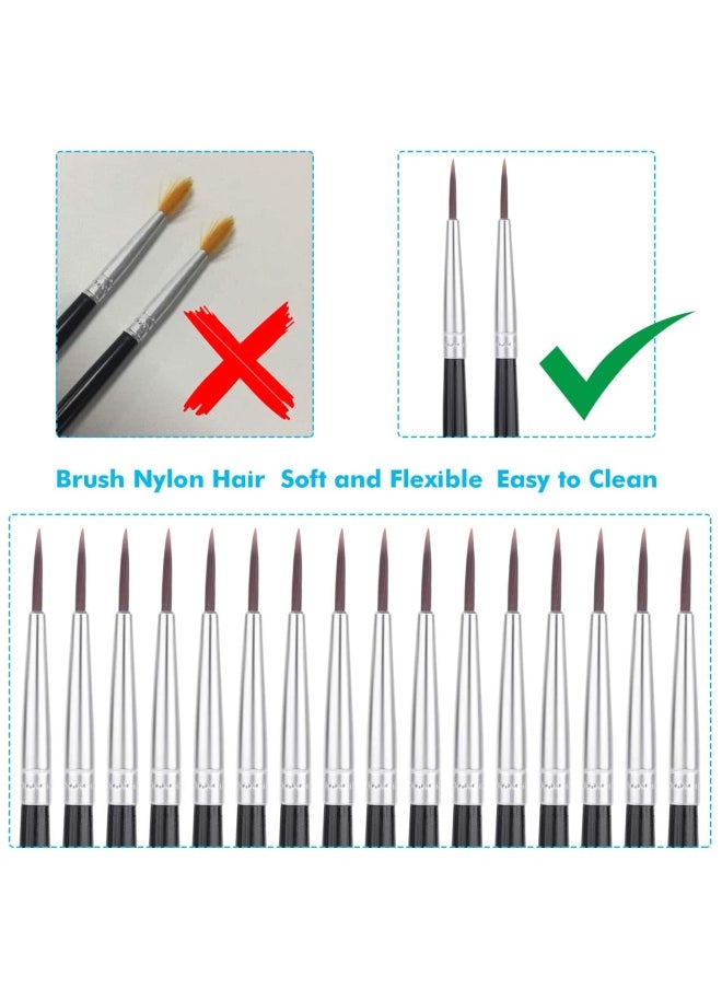 anezus Miniature Detail Paint Brushes 30 Pieces Paintbrushes Small Watercolor Artists Paint Brushes For Acrylics Oil Model Craft Nail Detail Painting Size 00  - Image 4