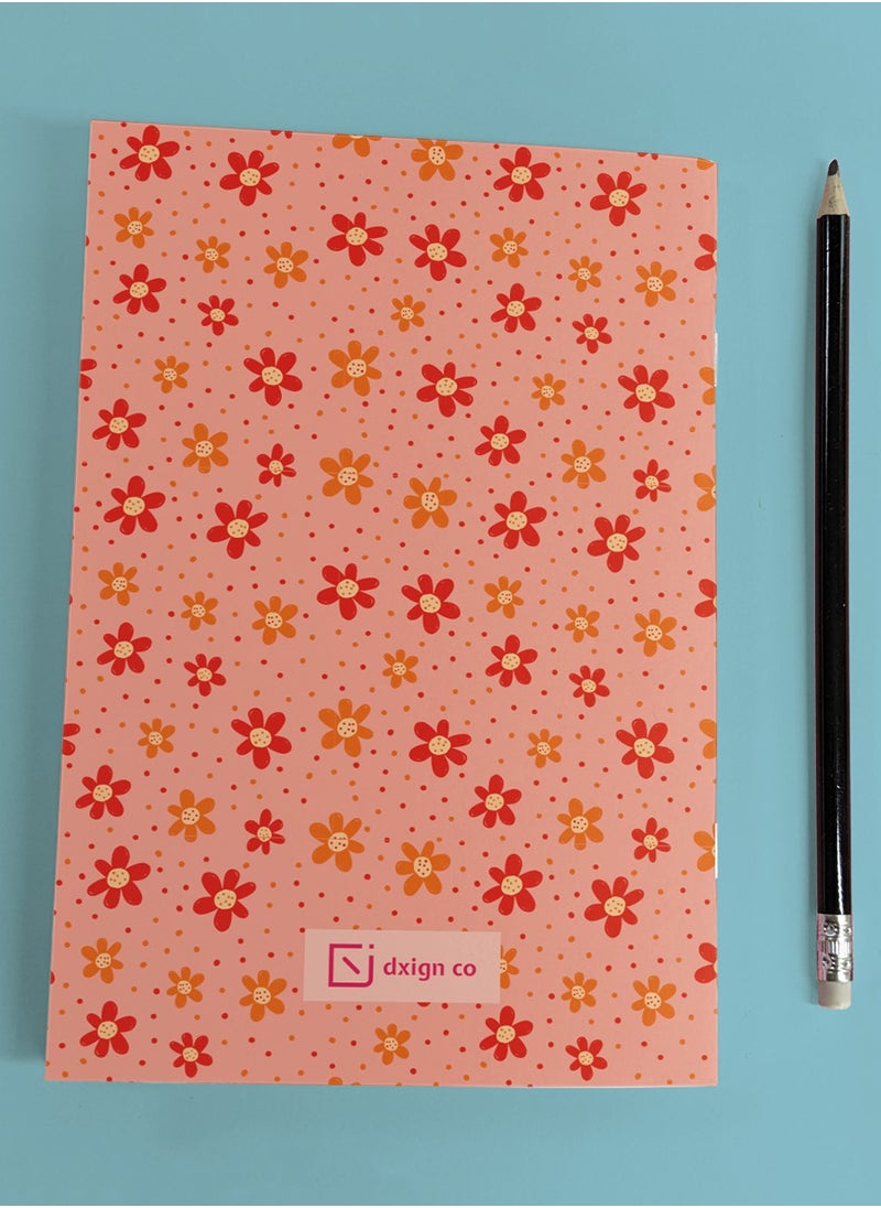 Dxign Co - Personalised A5 Notebook, Diva Dahlia, 72 Pages