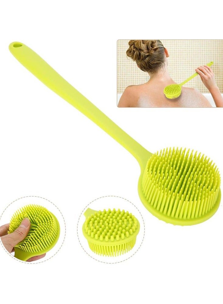 32 Inch Antibacterial Silicone Back Scrubber Long Handle Body Brush for Exfoliation and Lymphatic Massage - Image 1