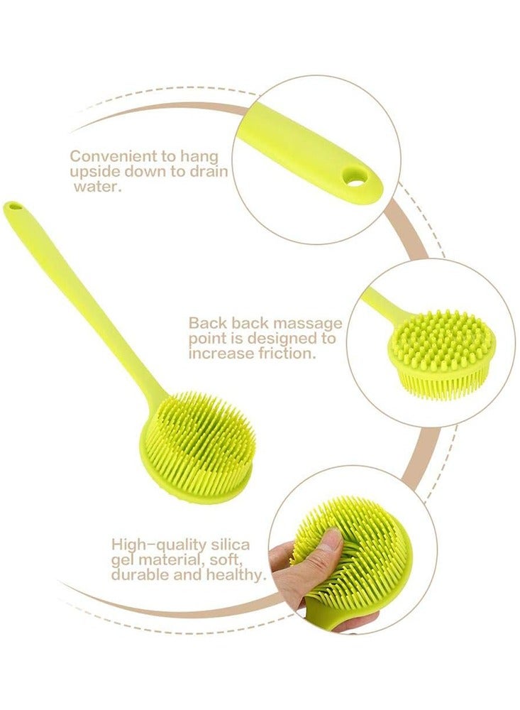32 Inch Antibacterial Silicone Back Scrubber Long Handle Body Brush for Exfoliation and Lymphatic Massage - Image 2