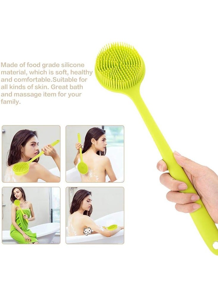 32 Inch Antibacterial Silicone Back Scrubber Long Handle Body Brush for Exfoliation and Lymphatic Massage - Image 4