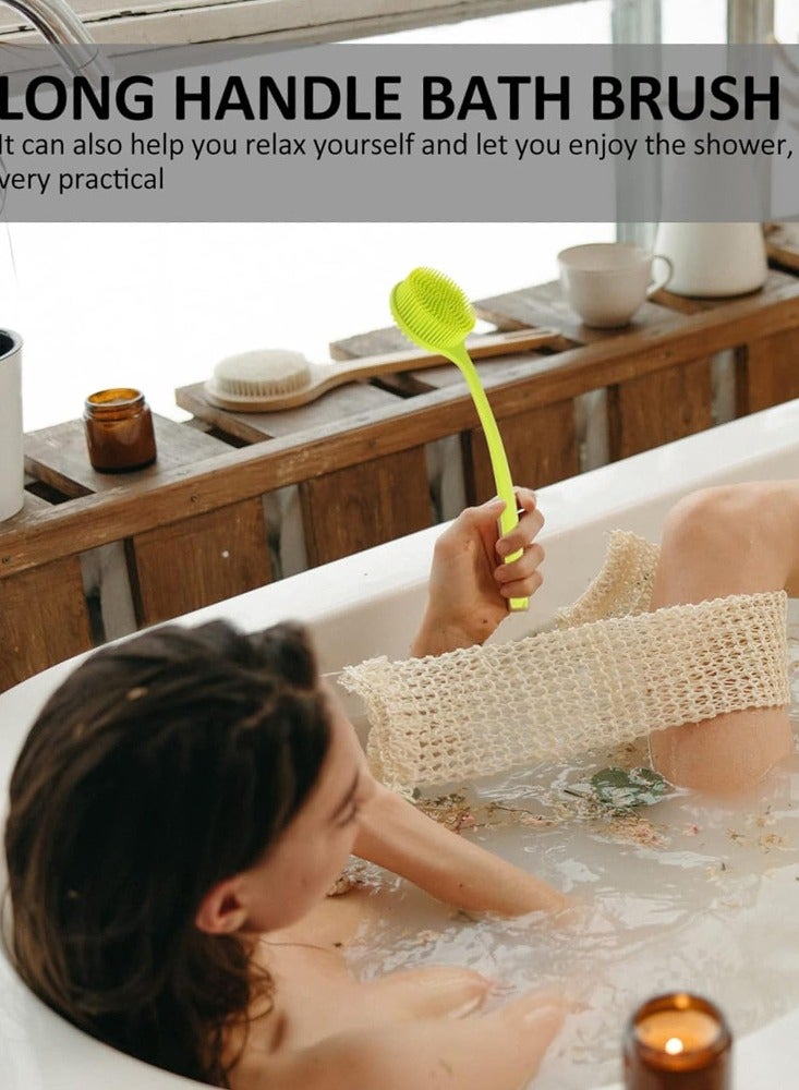 32 Inch Antibacterial Silicone Back Scrubber Long Handle Body Brush for Exfoliation and Lymphatic Massage - Image 5