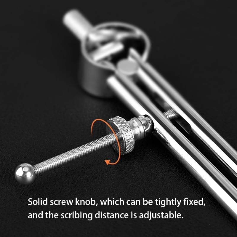 WUTA Spring Wing Divider 304 Stainless Steel Precision Scriber Caliper Tool Metal Dividers Adjustable Spacing Compass High Polished Round Leg for Drawing Circles, Leather Craft, Jewelry Design (Small) - Image 3