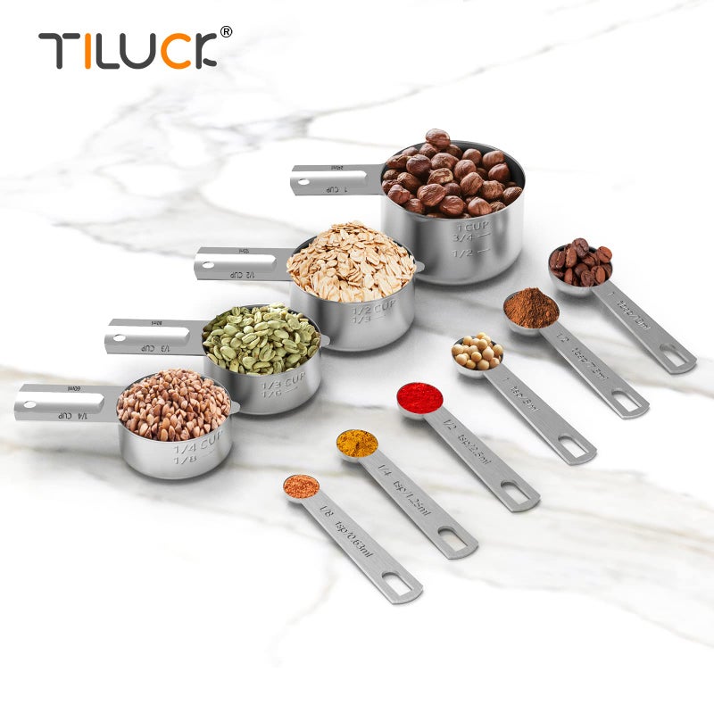 TILUCK Stainless Steel Measuring Cups & Spoons Set, Cups and Spoons,Kitchen Gadgets for Cooking & Baking (10) - Image 5