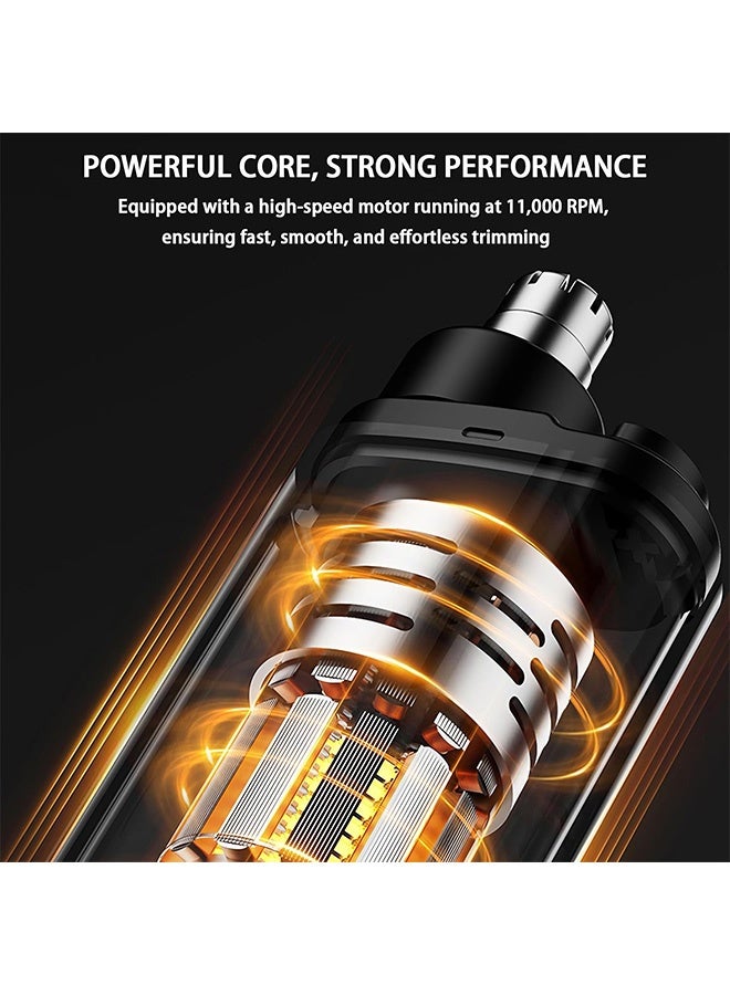 Quantum Nose Hair Trimmer, Ear and Nose Hair Trimmer Clipper, USB Rechargeable Nose Trimmer with Dust Protection Cap (Black) - Image 4