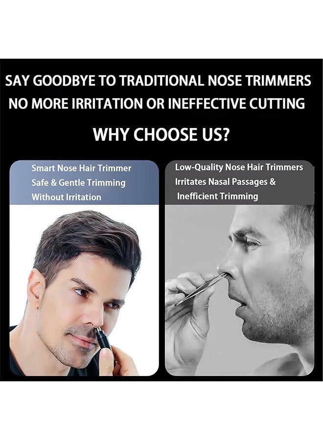 Quantum Nose Hair Trimmer, Ear and Nose Hair Trimmer Clipper, USB Rechargeable Nose Trimmer with Dust Protection Cap (Black) - Image 3
