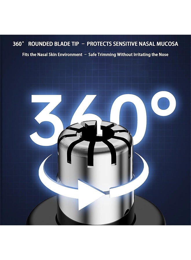 Quantum Nose Hair Trimmer, Ear and Nose Hair Trimmer Clipper, USB Rechargeable Nose Trimmer with Dust Protection Cap (Black) - Image 2