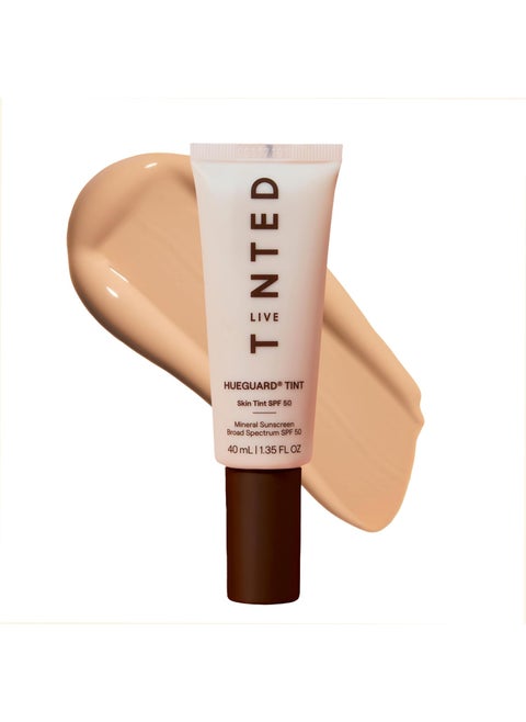 Live Tinted Hueguard Skin Tint SPF 50 - Tinted Mineral Sunscreen with Light-Medium Buildable Coverage With a Hydrating and Radiant Finish - Water and Sweat Resistant, 1.35 fl oz - Shade 10