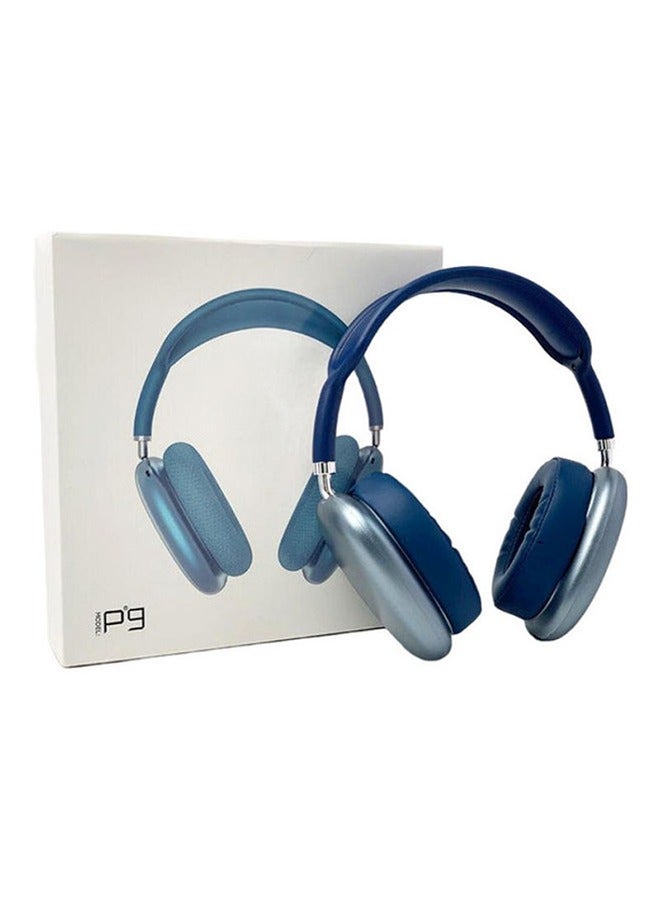 P9 Bluetooth Wireless Headset Over-Ear Headphone With Mic Blue - Image 4