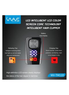 Wave All-in-One Trimmer WV-TM110 Smart Electric Hair trimmer, Hair clipper, Fixed length comb 1 mm x2, Lubricating oil, Fixed length comb 2mm x2 and 3mm x1, Cleaning brush, Power cord Japan Technology  - Image 5