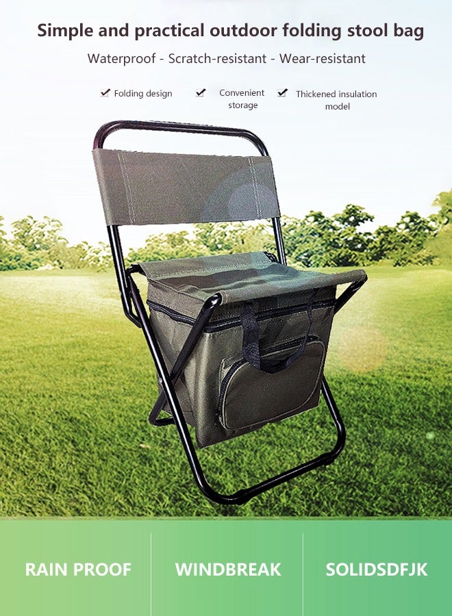 Generic Backpack Cooler Chair Fishing Chairs with Backrest Folding Camping Stool,Fishing Stool Foldable Camping Chair - Image 1
