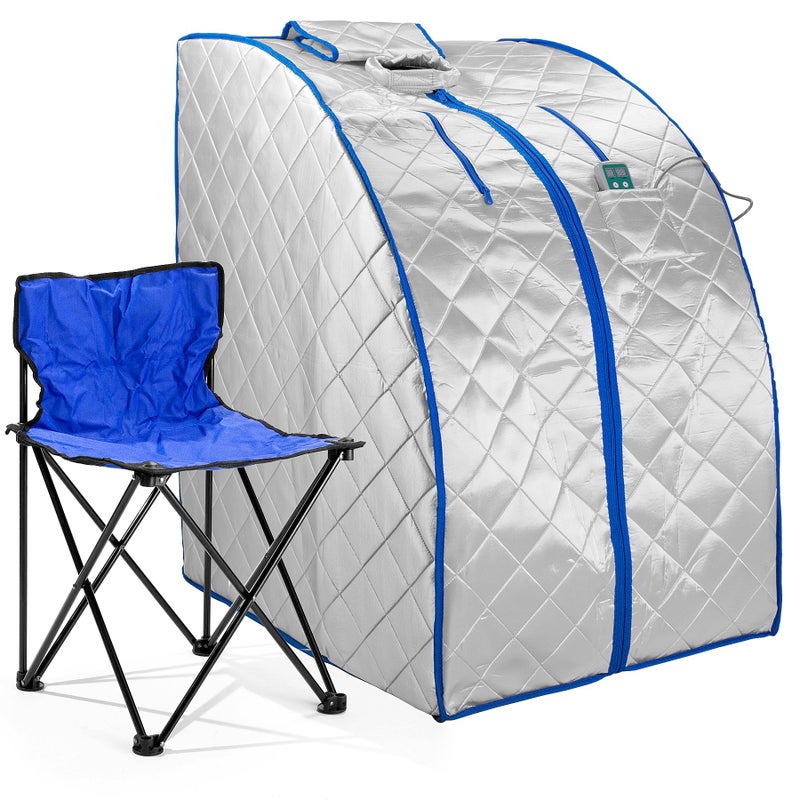Durasage Durasage Infrared IR Far Portable Indoor Personal Spa Sauna with Heating Foot Pad and Chair XLarge Silver