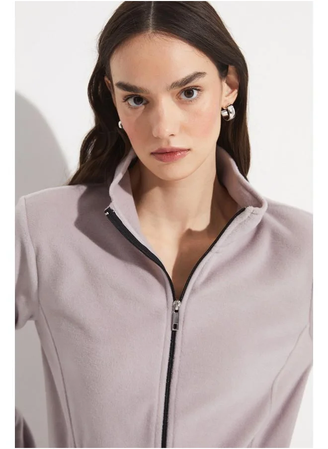 جون June Zipper Polar Sweatshirt Grey