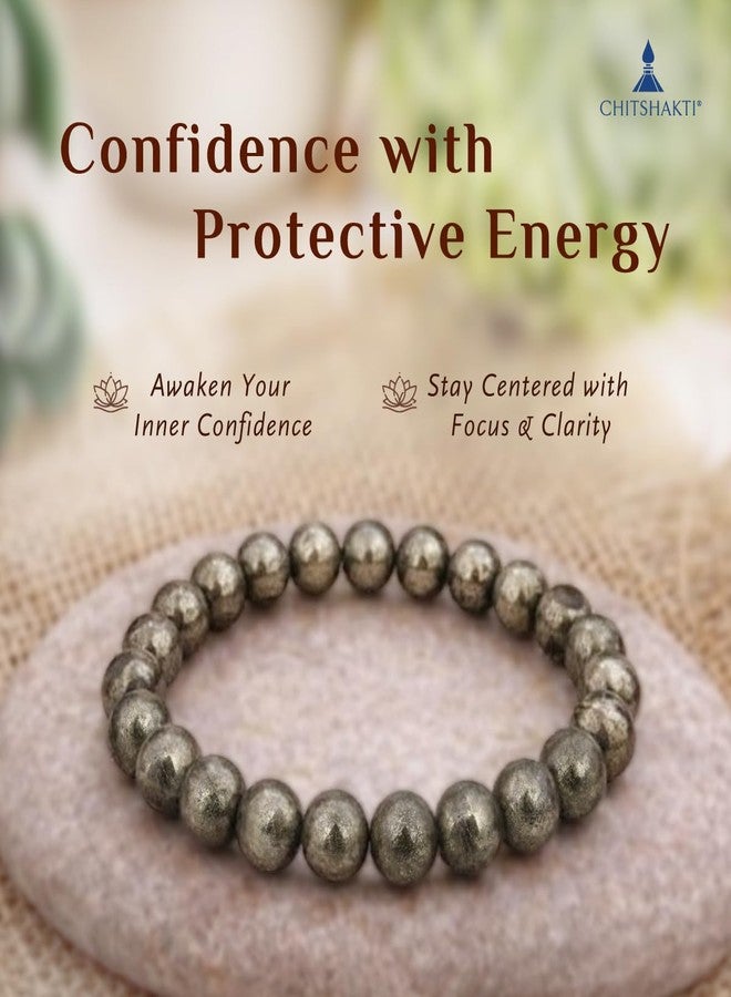 Chitshakti Raw Pyrite Bracelet | Certified Money Magnet Crystal for Wealth & Confidence | Natural Healing Stone for Men & Women - Image 5