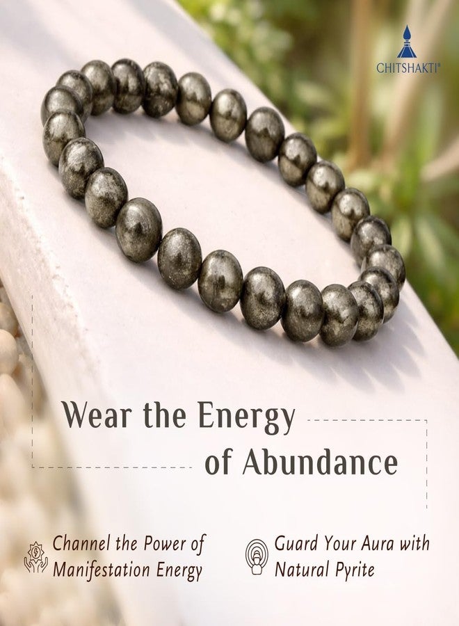 Chitshakti Raw Pyrite Bracelet | Certified Money Magnet Crystal for Wealth & Confidence | Natural Healing Stone for Men & Women - Image 3