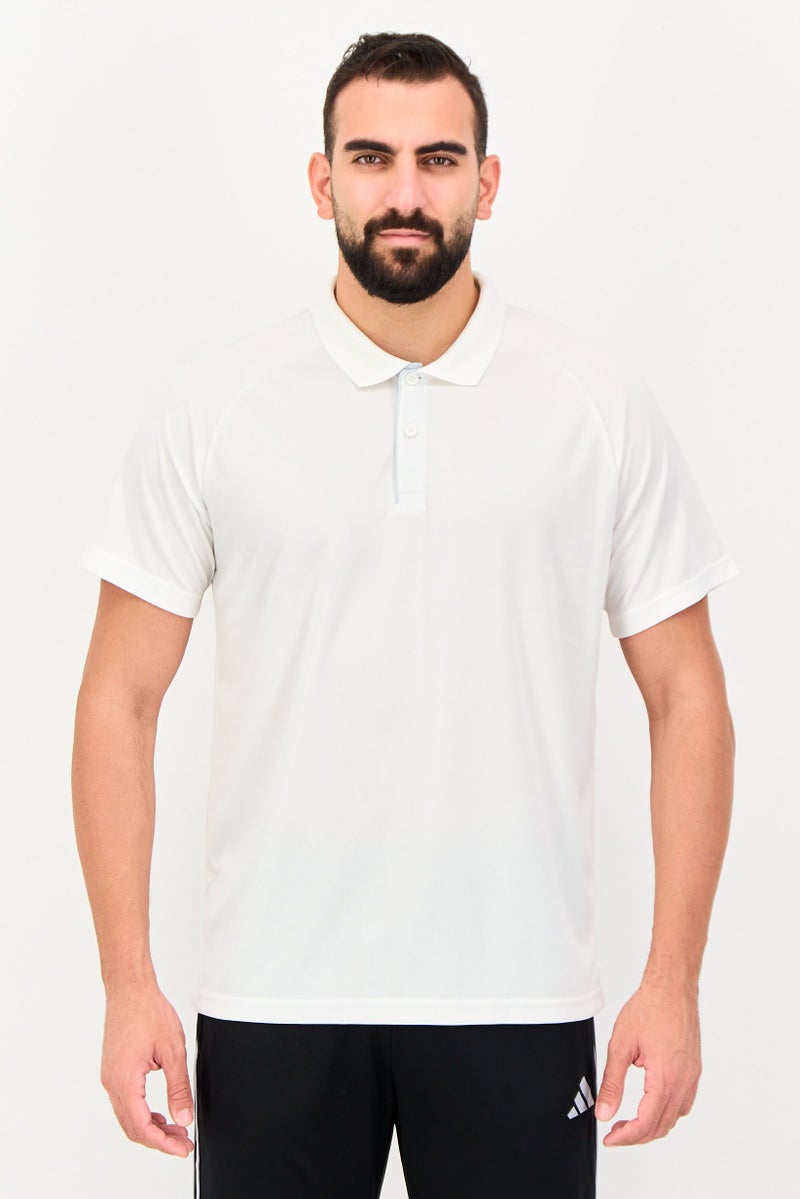 Adidas Men Sportswear Fit Short Sleeve Outdoor Polo Shirt, White - Image 1
