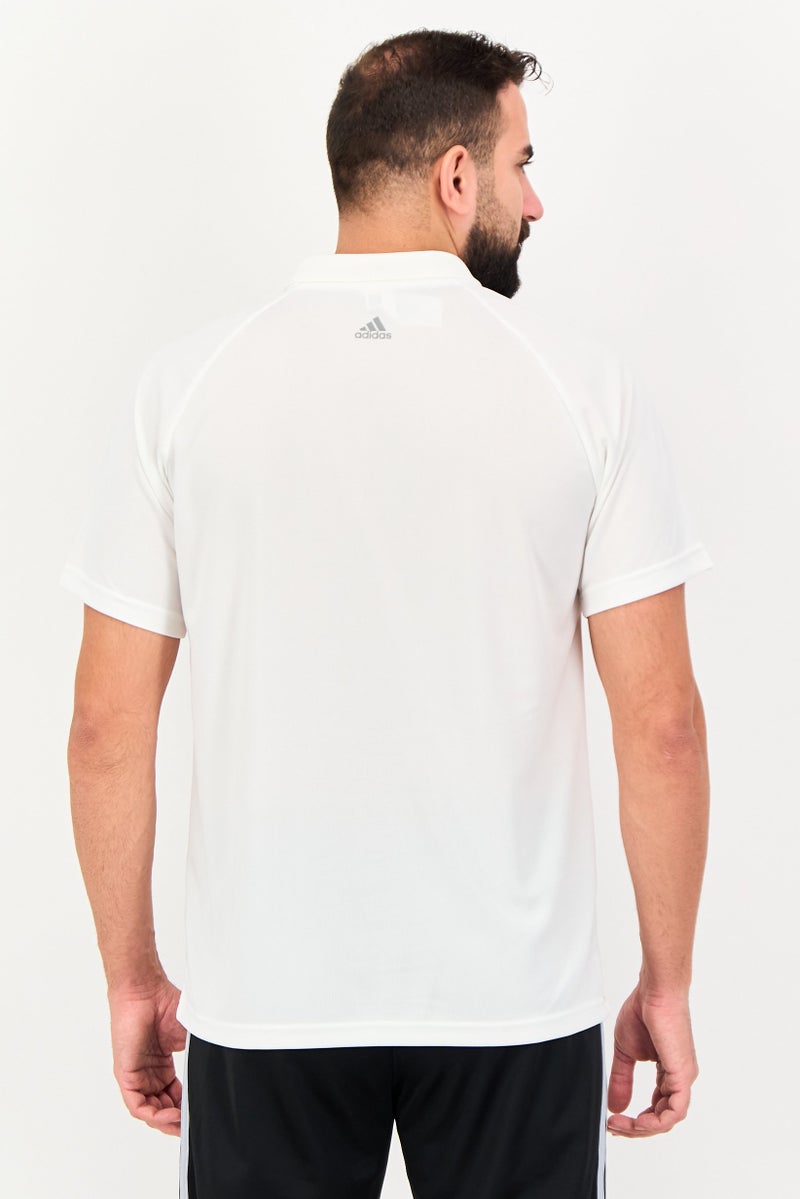 Adidas Men Sportswear Fit Short Sleeve Outdoor Polo Shirt, White - Image 2