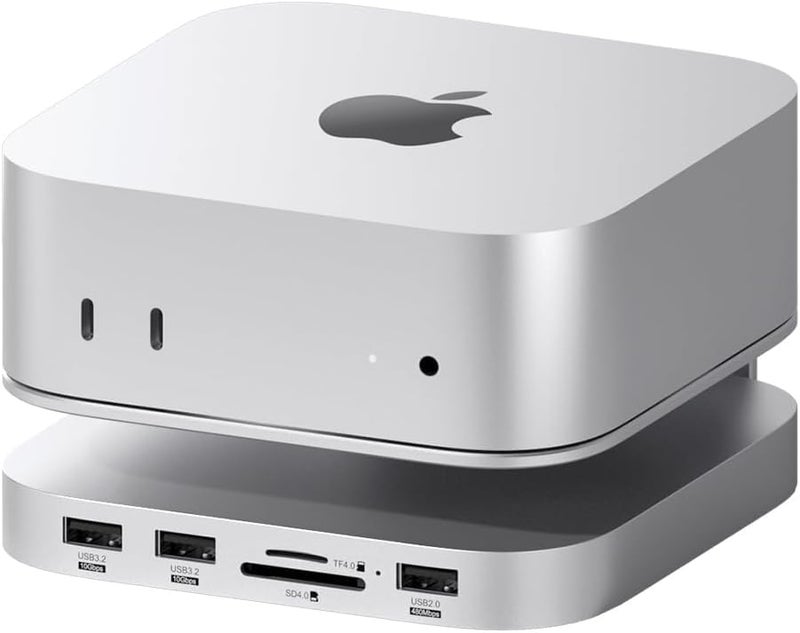 INICIO Mac mini M4 / M4 Pro Dock and Stand Hub with M.2 Nvme SSD Enclosure (SSD NOT Included) 2 x 10Gbps USB3.2 Gen2, USB 2.0 480Mbps, SD4.0, TF4.0, Power Supply, Support SSD Size 2230/2242/2260/2280 - Image 1