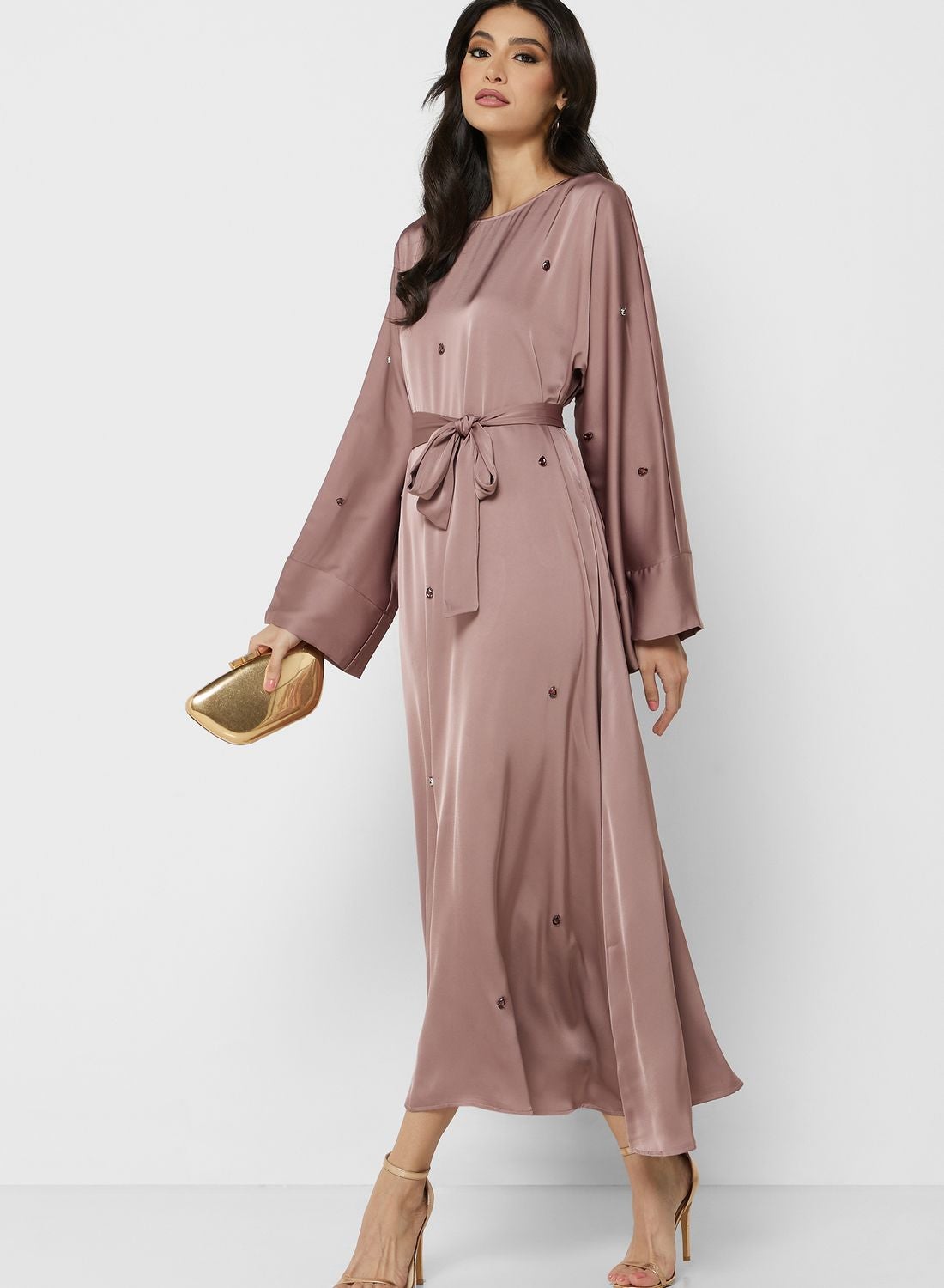 Ella satin dress - Light military - JUULS STORE