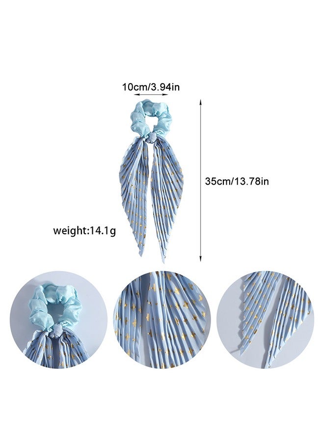 2 قطعة القوس الشعر Scrunchies آذان الأرنب الحرير Scrunchies أربطات الشعر مرنة العلاقات الحبال الشريط Scrunchy حامل ذيل الحصان اكسسوارات الشعر للنساء والفتيات في سن المراهقة (اللون) - Image 3