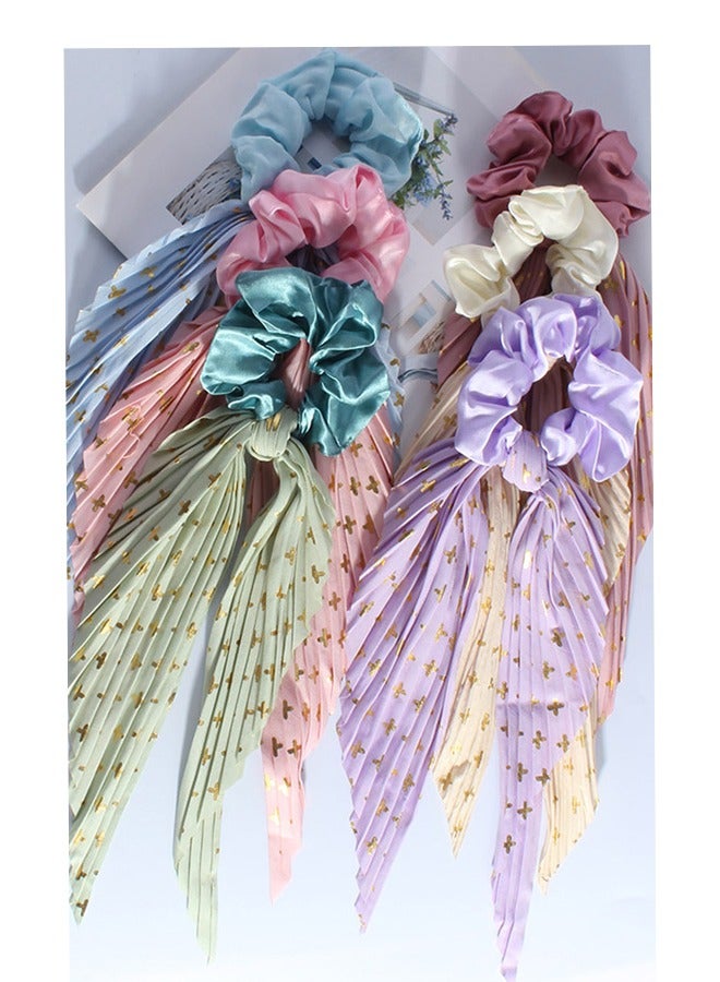 2 قطعة القوس الشعر Scrunchies آذان الأرنب الحرير Scrunchies أربطات الشعر مرنة العلاقات الحبال الشريط Scrunchy حامل ذيل الحصان اكسسوارات الشعر للنساء والفتيات في سن المراهقة (اللون) - Image 4