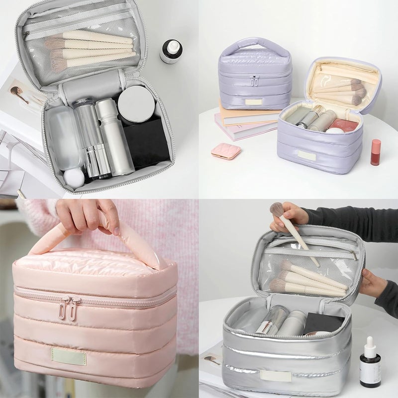 Makeup Bag For Women Large Capacity Cosmetic Pouches Toiletries Organized Storage Bags For Business Trips And Getaways - Image 2