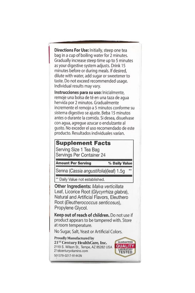 21st Century Herbal Slimming Tea Cranraspberry Caffeine Free 24 Tea Bags 1.7 oz (48 g) - Image 2