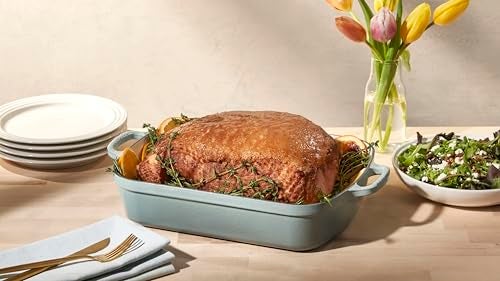 Le Creuset Enameled Cast Iron Signature Rectangular Roaster, 5.25 qt. (9.8" x 13"), Peche - Image 3